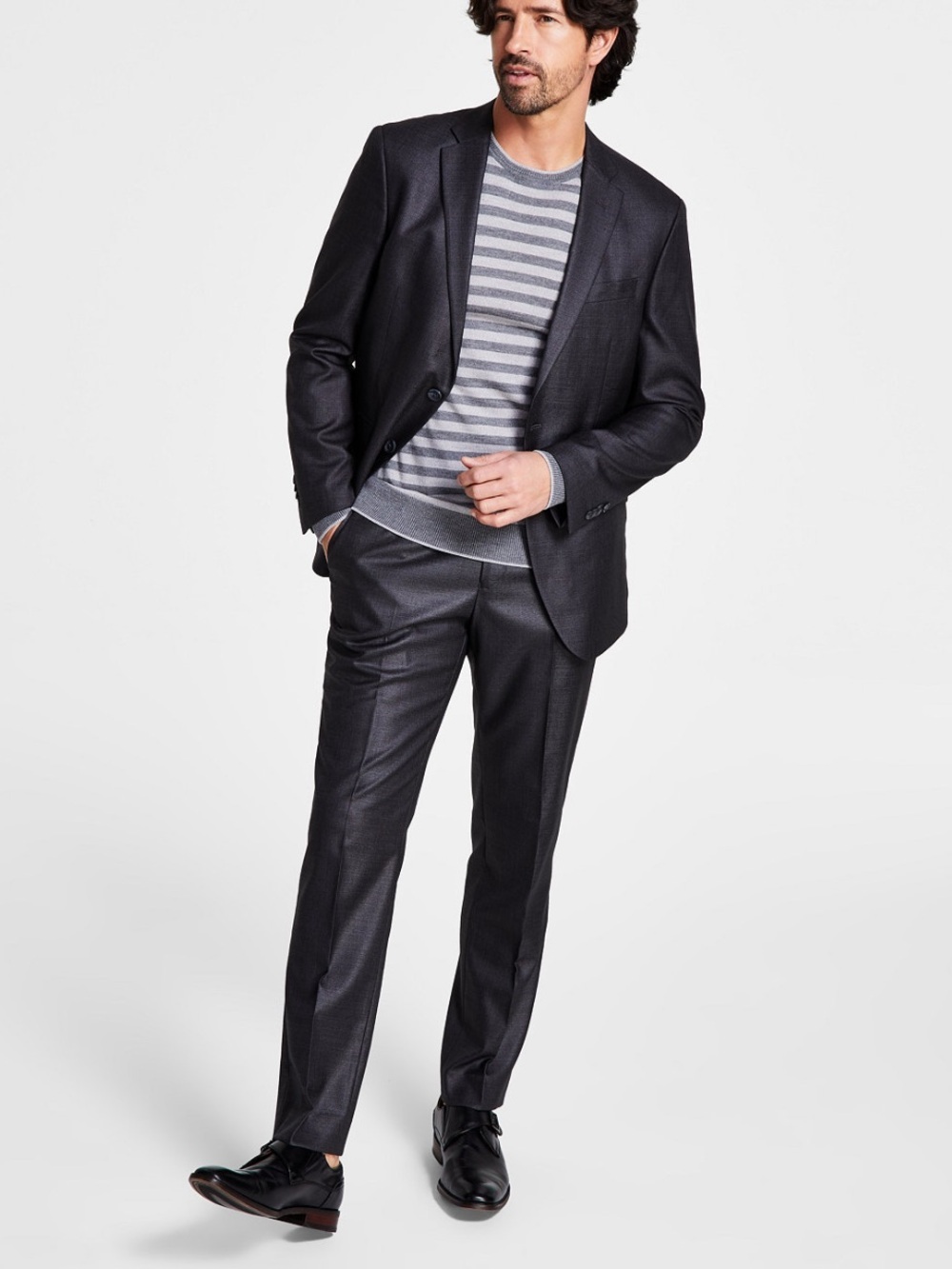 NEW Kenneth Cole shiny Charcoal Gray Two-Button suit